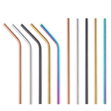 Hot Selling Kids Gold Multicolor rainbow Metal Stainless Steel Drinking Straws