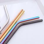 Hot Selling Kids Gold Multicolor rainbow Metal Stainless Steel Drinking Straws