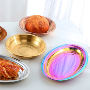 Wholesale Hotel Restaurant Plate Stainless Steel Vegetables Fruits Seafood Fish Plate