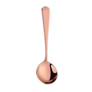 Coffee Dessert Rice Ice Cream Stainless Steel Colorful Honey Round Gold Spoon With Custom Logo