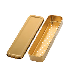 SS 304 Gold Plated Stainless Steel Flatware Chopsticks Spoon Box