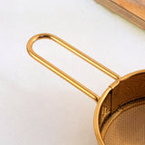 Kitchen Baking Tools Colander Gold Fine Mesh Strainers Tea Flour Sifter Stainless Steel Flour Sieve