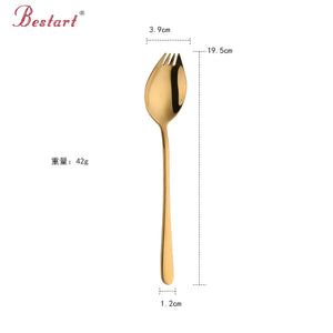 New Product Integrated Spork Forks Stainless Steel Spoon with Fork Teeth