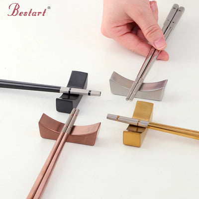 Custom Logo Restaurant Gold Chopstick Stand Metal Chopstick Holder Stainless Steel Chopstick Rest