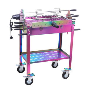Portable Camping Cypriot Grill Top Rotisserie Barbecue Grill Outdoor Stainless Steel Double Barbecue Grills