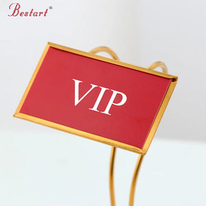Factory Direct Sales Tabletop Stainless Steel Gold Plated Stand up Table Number Holder