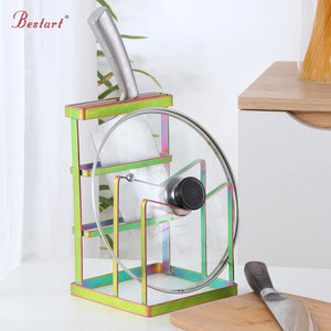 Kitchen Utensils Organizer Shelf Knives Stainless Steel Fork Spoon Chopsticks Integrated Storage Hold Knife Rack