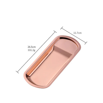 Hotel Dinning Room Stainless Steel Gold Serving Trays for Restaurant Tableware