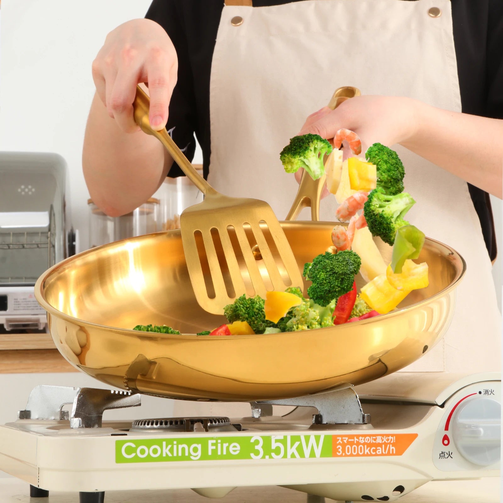 Professional Quality Custom Korean Kitchen 304Tryply Stainless Steel Non Stick Honeycomb Round Stir Frying Pan