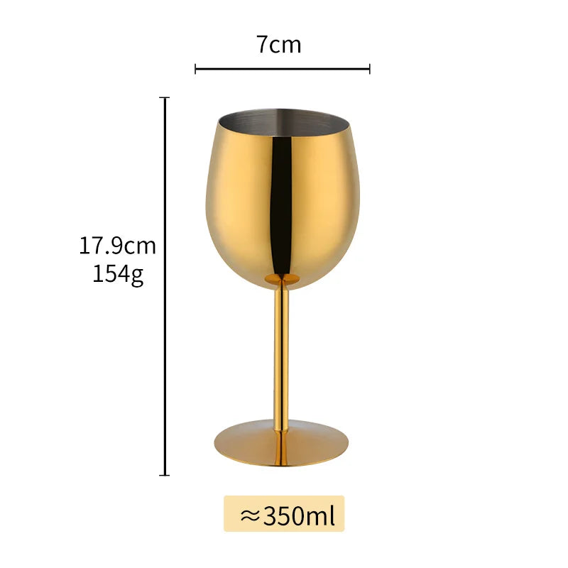 Popular Cup Metal Wine Mugs Stopper Drinking Custom Goblet 304 Stainless Steel Red Wine Glasses