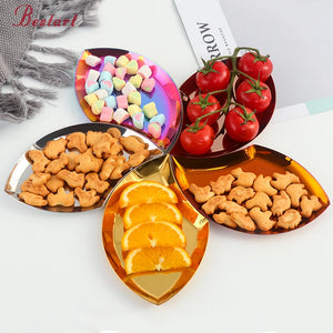 Kitchen Dinner Candy Plates Stainless Steel Creative Dessert Snacks Dishes for Restaurant