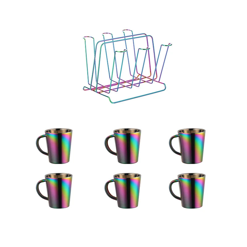 ODM/OEM Top Sale Luxury Double Wall Stainless Steel Colorful Coffee Cups Sets