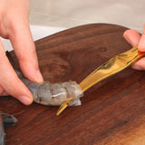 Kitchen Utensil Seafood Shell Prawn Curved Peeler Stainless Steel Shrimp Knife