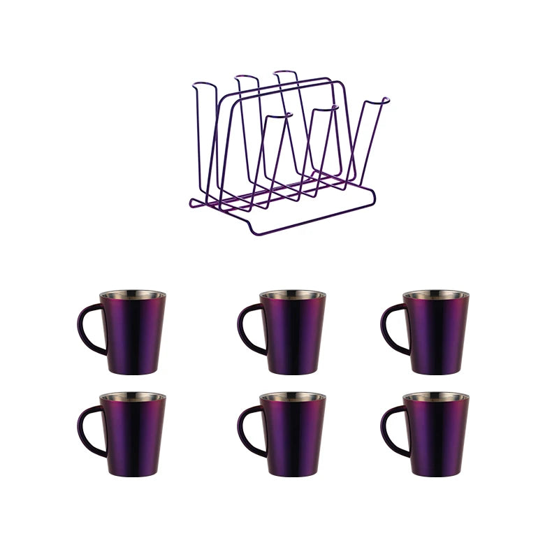 ODM/OEM Top Sale Luxury Double Wall Stainless Steel Colorful Coffee Cups Sets