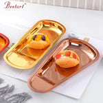 Hotel Dinning Room Stainless Steel Gold Serving Trays for Restaurant Tableware