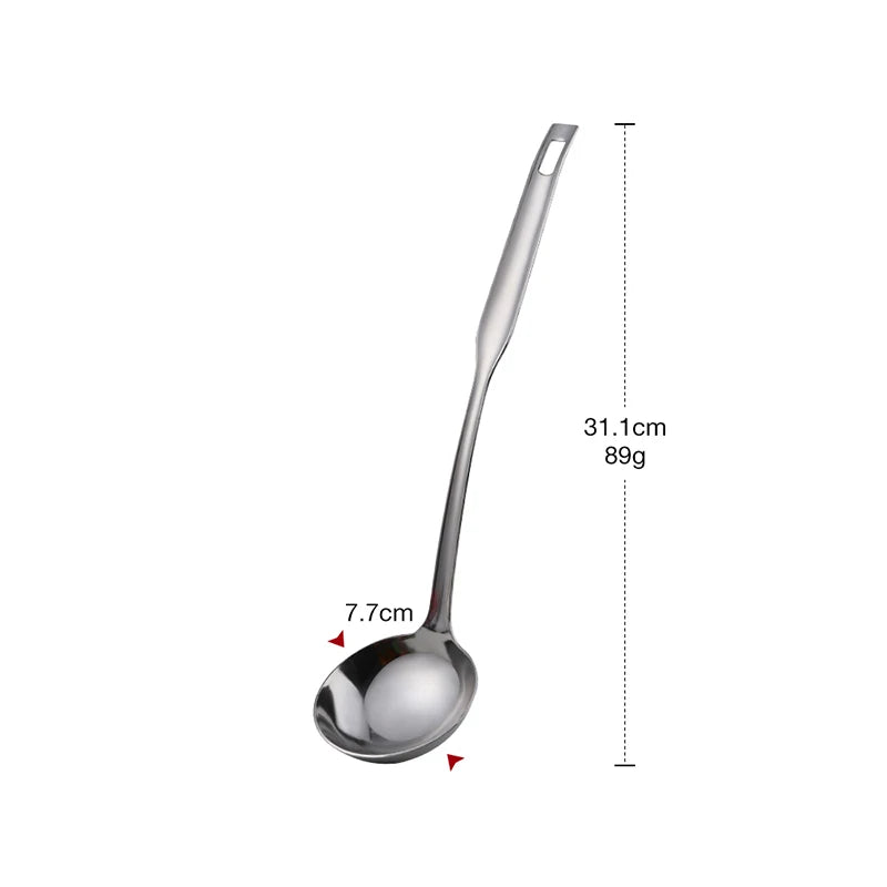 Metal Soup Ladle, 18/8 Stainless Steel Ladle Spoon And Strainer Scoop Set With Holes, Cooking Utensil For Kitchen