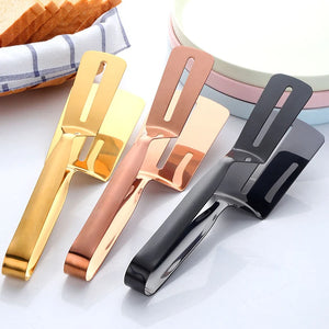 Kitchen Wares Accessories Stainless Steel Multifunctional Steak Clips BBQ Pizza Clamps Food Tongs