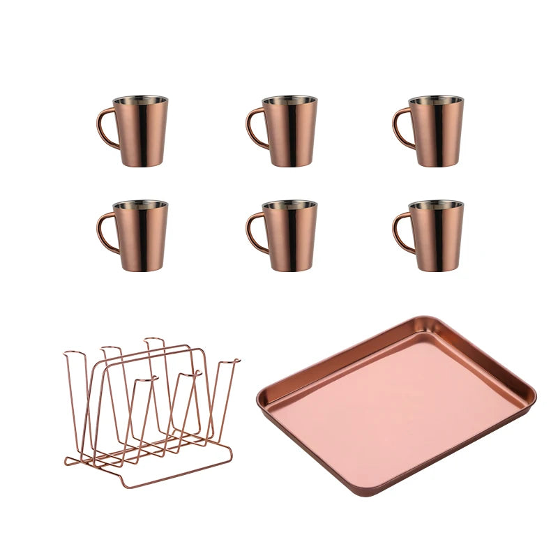 ODM/OEM Top Sale Luxury Double Wall Stainless Steel Colorful Coffee Cups Sets