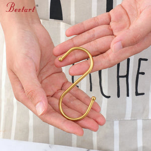 Wholesale Metal S Hook Multifunctional  Kitchen Stainless Steel Free Punching Double Head Hanging Hook