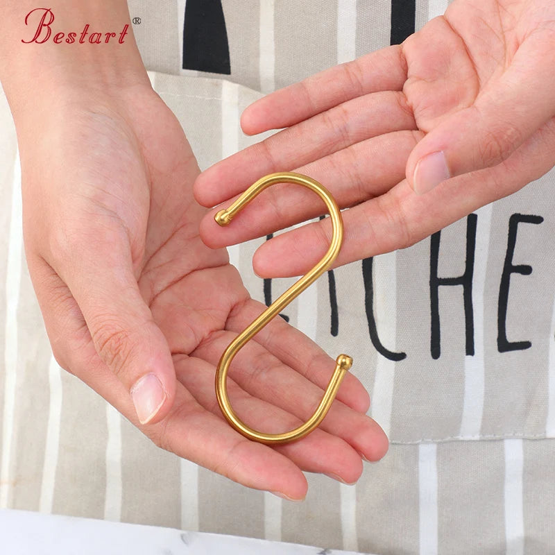Wholesale Metal S Hook Multifunctional  Kitchen Stainless Steel Free Punching Double Head Hanging Hook