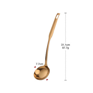Metal Soup Ladle, 18/8 Stainless Steel Ladle Spoon And Strainer Scoop Set With Holes, Cooking Utensil For Kitchen