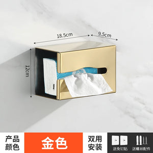 Buyer Star Wall Mounted black gold metal Stainless Steel Square Tissue Box