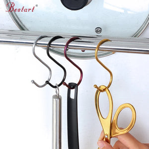 Wholesale Metal S Hook Multifunctional  Kitchen Stainless Steel Free Punching Double Head Hanging Hook