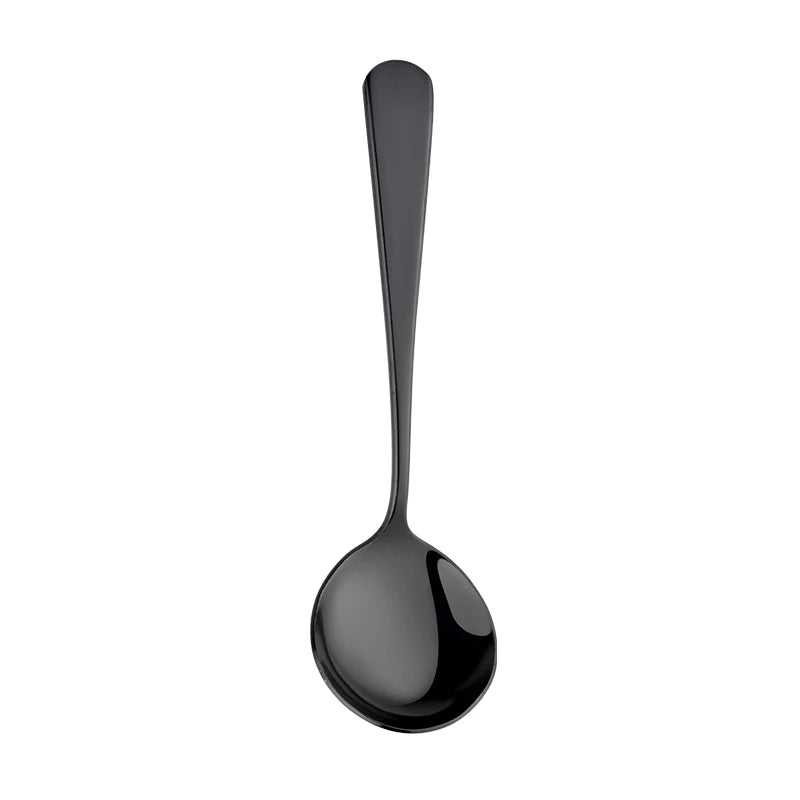 Coffee Dessert Rice Ice Cream Stainless Steel Colorful Honey Round Gold Spoon With Custom Logo