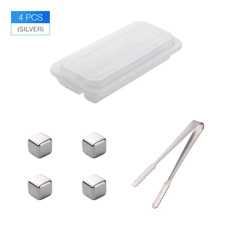 Bar Accessories Cooling Stones Stainless Steel 304 Whiskey Ice Cube for Cola Wine Drinks
