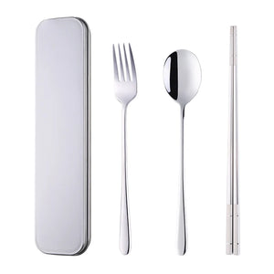 ODM/OEM Hot Sale Stainless Steel 304 Fork Titanium Chopsticks Spoon Portable Camping Cutlery Set