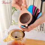 Convenient Strong Tea Infuser Stainless Steel Handle Tea Mesh Ball Filter Holder Stable Tea Strainer
