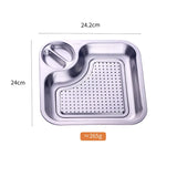 Kitchen Accessories Dinnerware Suppliers Restaurant Stainless Steel French Fries Dumpling Serving Plate with Dish