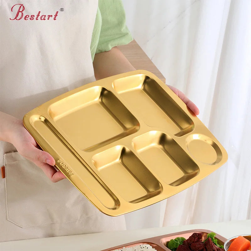 Customized Deep Dish Restaurant Food Dish Stainless Steel Dinner Plate