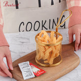 Creative Wire Basket Colander Stainless Steel Kitchen Strainer Restaurant French Fry Basket