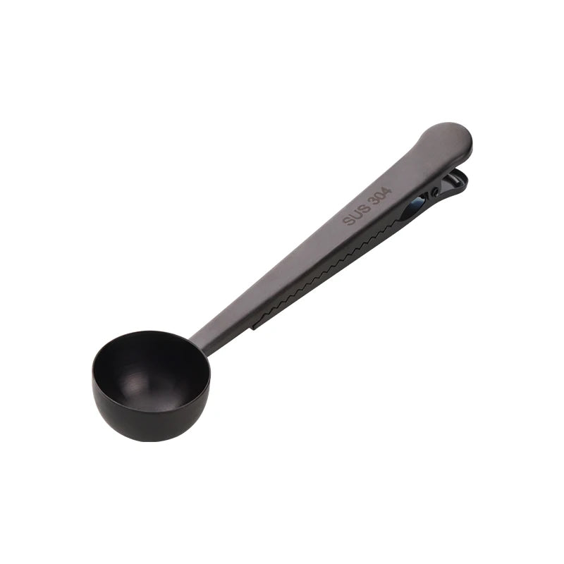 Cooking Tools Stainless Steel Metal Coffee Measuring Spoon Scoop With Bag Clip