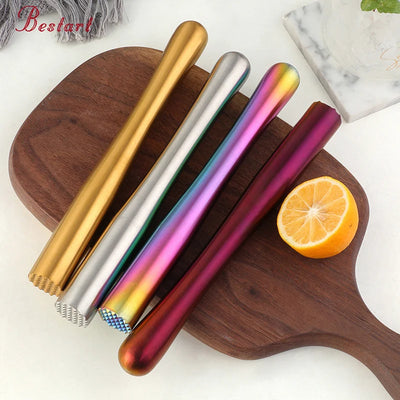 Food Grade Stainless Steel Bar Tool Fruit Muddler Crushed Pressing Stick Ice Smashing Lemon Hammer