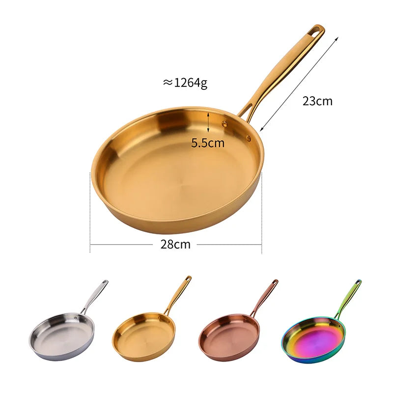 Professional Quality Custom Korean Kitchen 304Tryply Stainless Steel Non Stick Honeycomb Round Stir Frying Pan