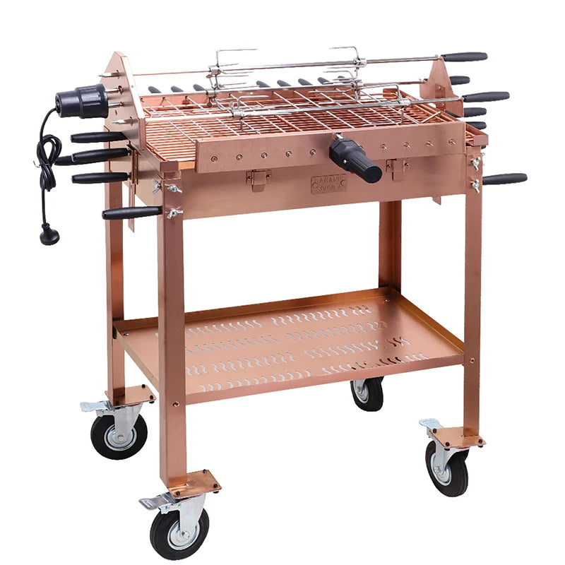 Portable Camping Cypriot Grill Top Rotisserie Barbecue Grill Outdoor Stainless Steel Double Barbecue Grills