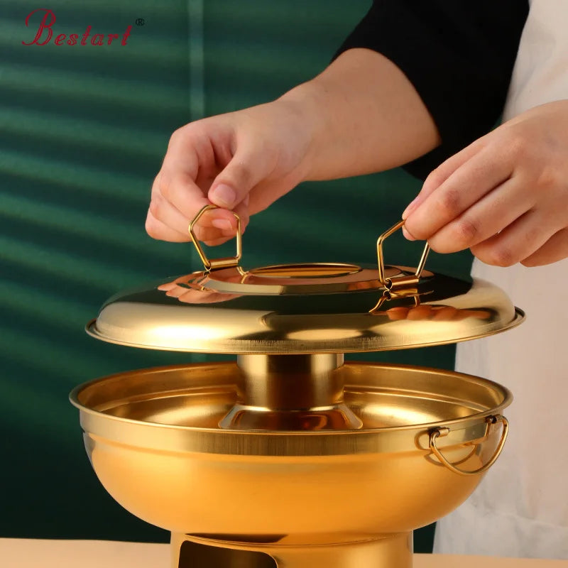 Multifunctional Kitchenware Dry Ice Pot Stainless Steel Pot for Food Warmer Set