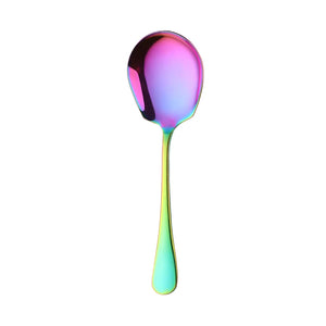 High Quality Colorful Slotted Service Spoons Set Stainless Steel Large Serving Spoon For Buffet Restaurant