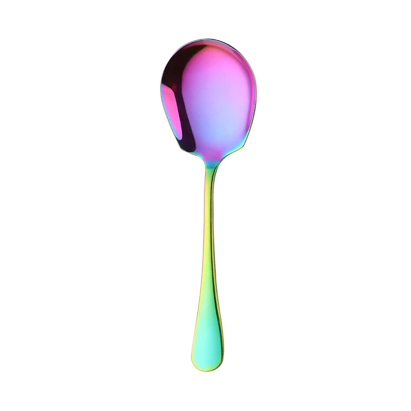 High Quality Colorful Slotted Service Spoons Set Stainless Steel Large Serving Spoon For Buffet Restaurant