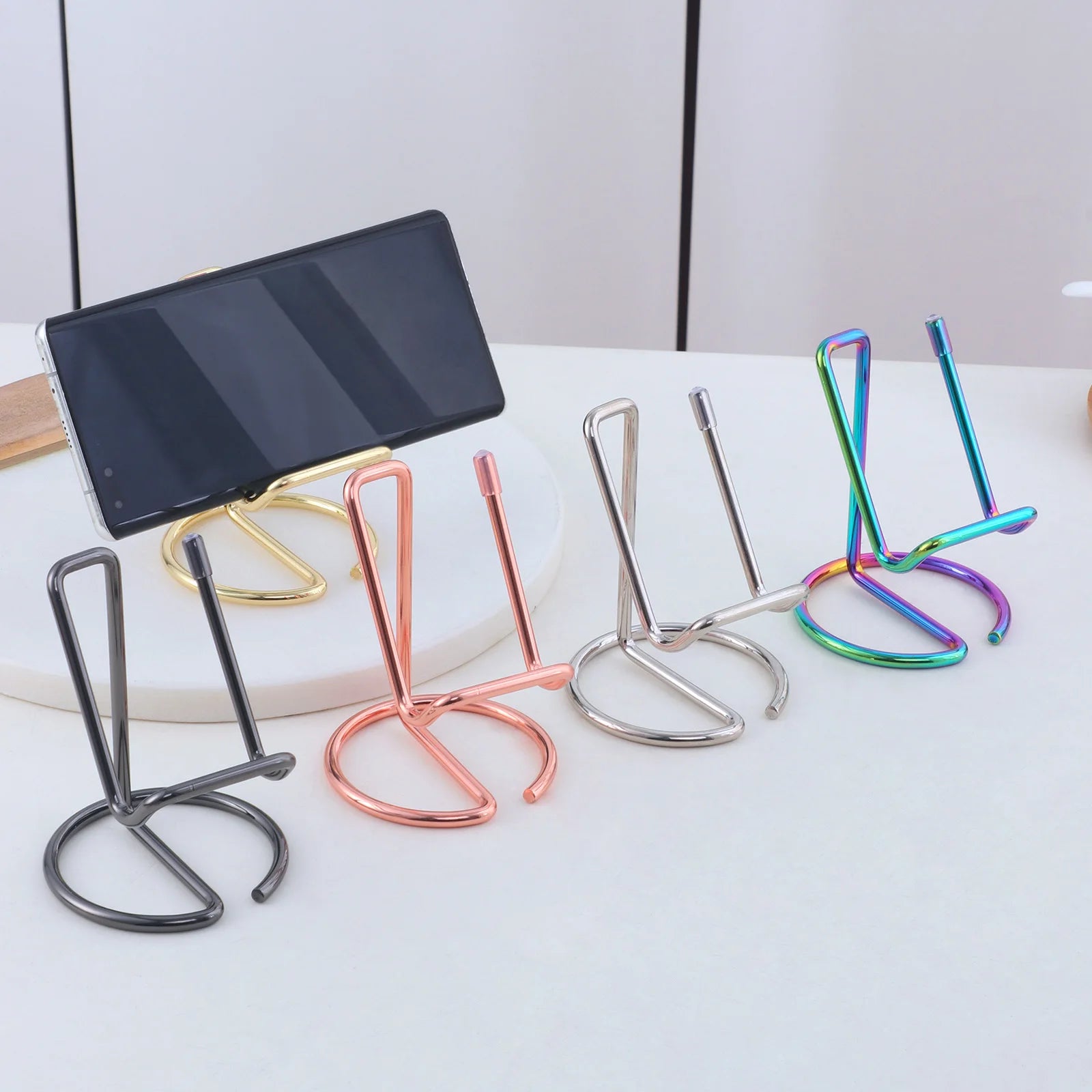 Hot Sales Christmas Day Portable Phone Stand Silicone Anti-slip Stainless Steel Mobile Phone Holders for All Phones