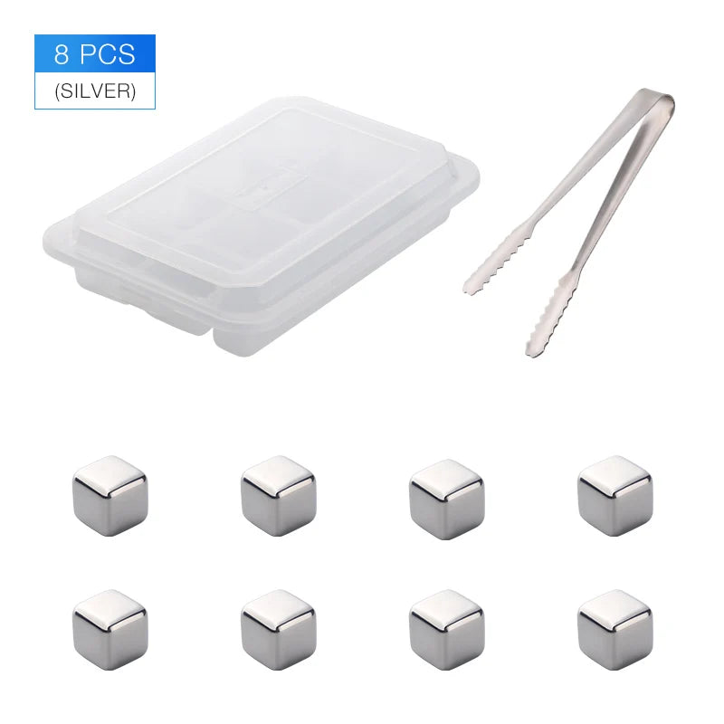 Bar Accessories Cooling Stones Stainless Steel 304 Whiskey Ice Cube for Cola Wine Drinks
