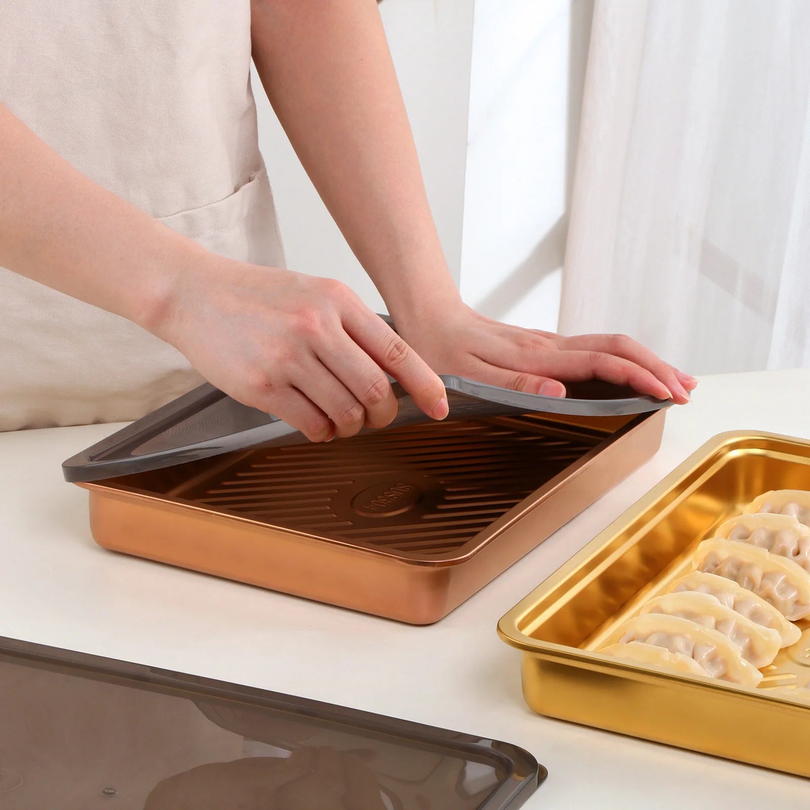 Stainless Steel Multi-functional Plate Food Container Preservation Box Microwave Crisper