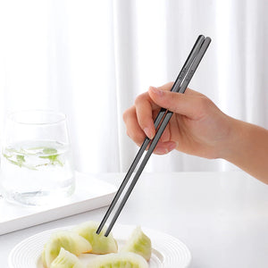 Custom Color Stainless Steel Metal Titanium Chopsticks for Sushi Wedding Gift Souvenirs