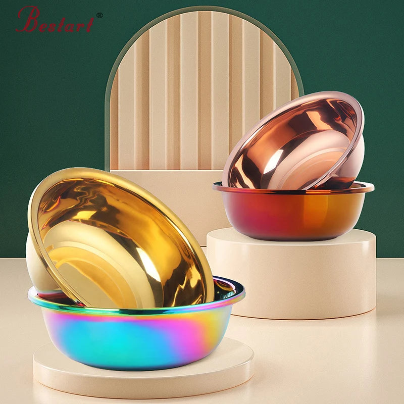 Multifunctional Wash Basin Fruit Vegetable Washbowl Stainless Steel Mixing Basin