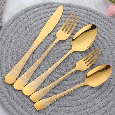 High quality Restaurant Hotel Wedding Flatware Silver Knife Forks And Spoons Set Stainless Steel  Cutlery Set
