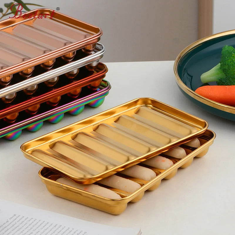 Non-stick Kitchen Accessories Baking Meat Sausage DIY Stainless Steel Hot Dog Sausage Maker Mold with Lid