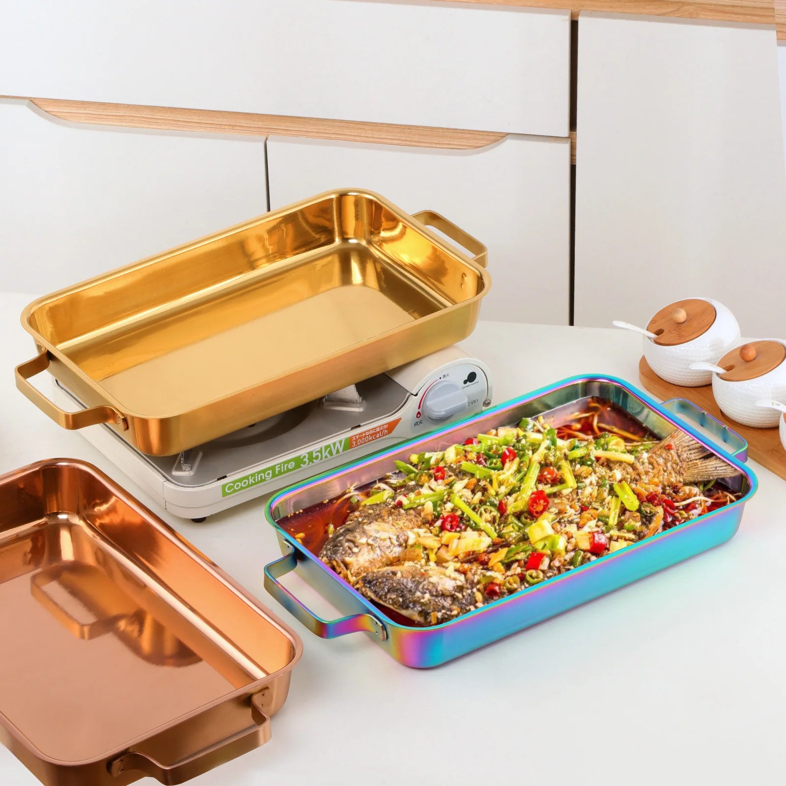 Pre-seasoned Non Stick Griddle Pan Cast Teppanyaki Cooking Reversible Grill Plate for Searing Steak Chicken Fish