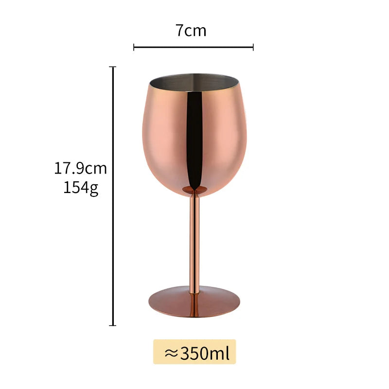 Popular Cup Metal Wine Mugs Stopper Drinking Custom Goblet 304 Stainless Steel Red Wine Glasses